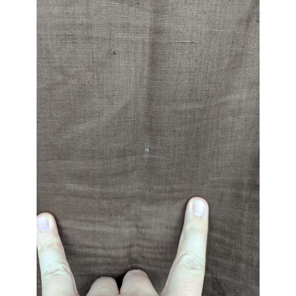 Richard Malcolm Irish Linen Brown Skirt Size 14 Embroidered Hem Boho Casual - Picture 4 of 4